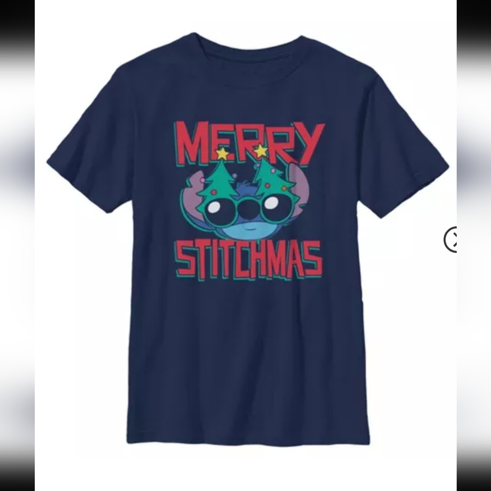Disney Navy Blue Merry Stitchmas Tee